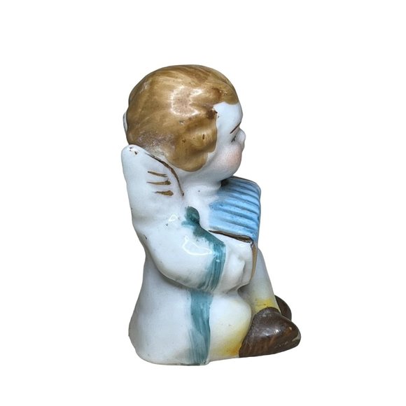 Made in Occupied Japan Vintage Porcelain Cherub with Accordion - Picture 3 of 7